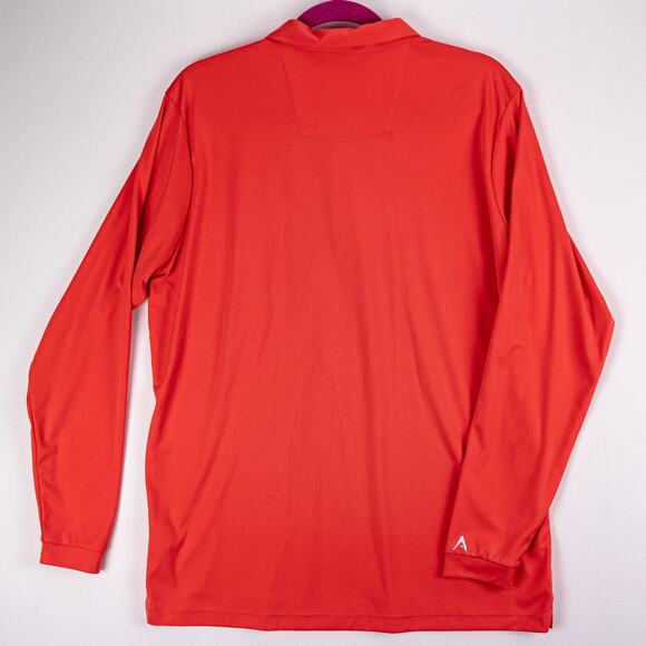 Antigua Men's Long Sleeve Polo 3-Button Pink Large Extra Button Side Vents Golf - Picture 8 of 10